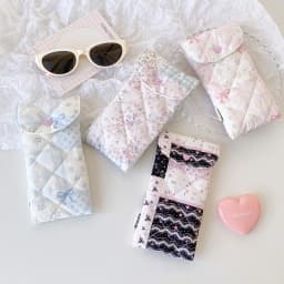 1pc Fashion Floral Bow Snap Pen Bag Student Stationery Girl Portable Glasses Storage Bag Large Capacity Travel Makeup Bag Gifts