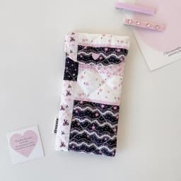 1pc Fashion Floral Bow Snap Pen Bag Student Stationery Girl Portable Glasses Storage Bag Large Capacity Travel Makeup Bag Gifts
