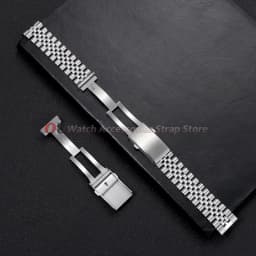 18mm 20mm 22mm Stainless Steel Extended Fold Solid Watch Buckle for Seiko Silver Double Push Safety Milled Clasp Watchband Clasp