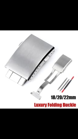 18mm 20mm 22mm Stainless Steel Extended Fold Solid Watch Buckle for Seiko Silver Double Push Safety Milled Clasp Watchband Clasp
