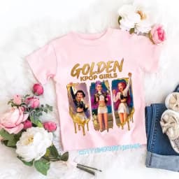 2026 Children's K-pop Demon Hunters T-shirt, a clothing item featuring anime cartoon patterns, a girls' casual top, gift options