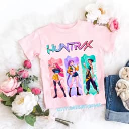 2026 Children's K-pop Demon Hunters T-shirt, a clothing item featuring anime cartoon patterns, a girls' casual top, gift options