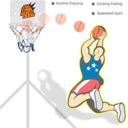 Wall Mounted Mini Basketball Hoop with Balls, Suction Cup Indoor Sports Toy for Kids