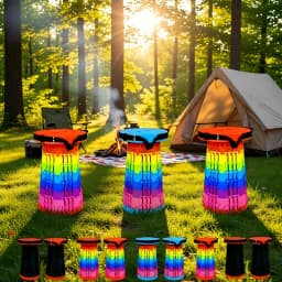 Portable Triple-Lock Telescopic Folding Stool - Upgraded Thickened Version, Suitable For Outdoor Travel, Hiking, Camping, And Fishing - Height Adjustable And Lightweight, Portable Folding Telescopic Stool For Patios And Home Use.