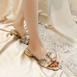 Coarse Sandals, Women's Summer Outside Wear Fashion Flat Women's Rhinestone Sandals, Casual Beach Flip-flops, Women's Shoes