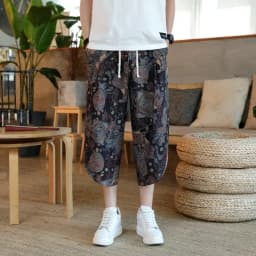 Men's Casual Lantern Print Shorts for Summer Beach Holidays Fashionable Men's Casual Shorts with Unique Print Design