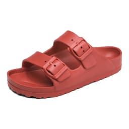 Summer Women Classic Slides Slippers Slip on Beach Sandals With Double Buckle Comfort Lightweight EVA