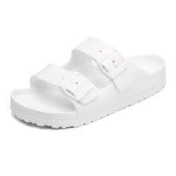 Summer Women Classic Slides Slippers Slip on Beach Sandals With Double Buckle Comfort Lightweight EVA