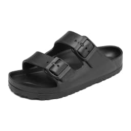 Summer Women Classic Slides Slippers Slip on Beach Sandals With Double Buckle Comfort Lightweight EVA