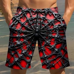 Premium Men's 3D Printed Shorts Trendy Graphic Pattern Casual Breathable Summer Beach Shorts