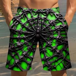 Premium Men's 3D Printed Shorts Trendy Graphic Pattern Casual Breathable Summer Beach Shorts