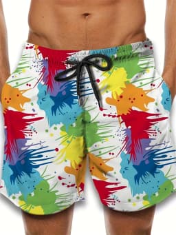 Personality Graffiti Pattern Swim Trunks For Men Summer Surf Board Shorts Swimsuit 2026 New 3D Printed Harajuku Cool Short Pants