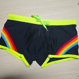2026Foreign trade cross-border men's new three-dimensional rainbow boxer swimming trunks with cup swimming boxers men's UXH247-1