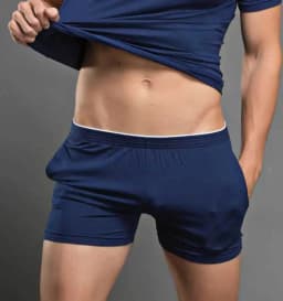 Solid color simple and fashionable men's modal shorts comfortable home pants pajama pants home solid color D6550