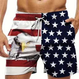 Hot Selling Top 3D National Flag Printed Beach Shorts, Unisex Short Pants, Summer Swim Trunks for Vacation & Seaside Activities