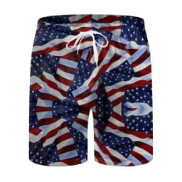 Men's Beach Shorts USA Flag 3d Print Funny Animals Graphic Surfing Board Shorts Casual Summer Holiday Sports Pants Briefs Boys