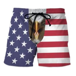 Men's Beach Shorts USA Flag 3d Print Funny Animals Graphic Surfing Board Shorts Casual Summer Holiday Sports Pants Briefs Boys