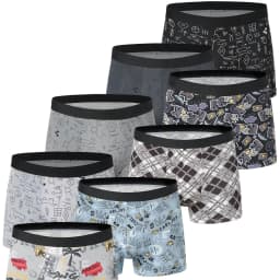 4-Piece Men's Printed Letter Underwear Beach Shorts Comfortable Breathable Teenagers Plus Size Underwear Up to 6XL.