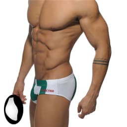 2025 Spot Men's Swimsuit Triangle Cup Swimsuit Low Waist Swimsuit Ultra Fine Nylon Printed Shorts ADS045