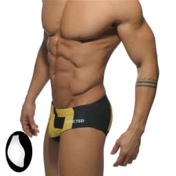 2025 Spot Men's Swimsuit Triangle Cup Swimsuit Low Waist Swimsuit Ultra Fine Nylon Printed Shorts ADS045