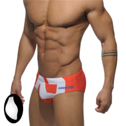 2025 Spot Men's Swimsuit Triangle Cup Swimsuit Low Waist Swimsuit Ultra Fine Nylon Printed Shorts ADS045