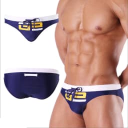 Men's color matching printed triangle swimming trunks fashion catwalk beach triangle swimming trunks hot spring pants men UXHG3