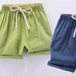 2-10Y Children's Shorts For Boys Girls Cotton Linen Summer Thin Breathable Elastic Waist Beach Sport Short Pants Loose Kids Pant