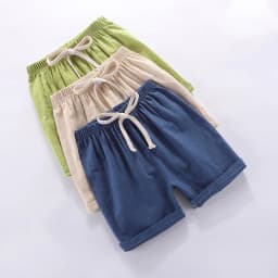 2-10Y Children's Shorts For Boys Girls Cotton Linen Summer Thin Breathable Elastic Waist Beach Sport Short Pants Loose Kids Pant