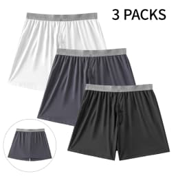 3-Piece Set of Men's Four Season Solid Color Plus Size Aro Pants, Comfortable and Simple Flat Corner Pants, Casual Beach Shorts