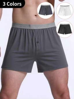 3-Piece Set of Men's Four Season Solid Color Plus Size Aro Pants, Comfortable and Simple Flat Corner Pants, Casual Beach Shorts