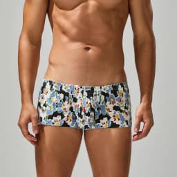 New printed fashionable fresh natural wind men's pure cotton men's cross-border flat pants 250503
