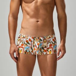New printed fashionable fresh natural wind men's pure cotton men's cross-border flat pants 250503