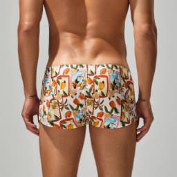 New printed fashionable fresh natural wind men's pure cotton men's cross-border flat pants 250503