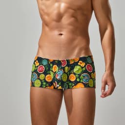 New printed fashionable fresh natural wind men's pure cotton men's cross-border flat pants 250503