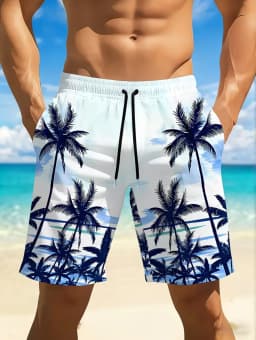 Summer Men's Beach Vacation Hawaiian Style 3D Printed Shorts Street Fashion Y2K Shorts Breathable Loose Fit Fitness Swim Trunks