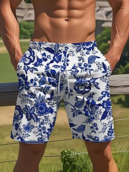Summer Men's Beach Vacation Hawaiian Style 3D Printed Shorts Street Fashion Y2K Shorts Breathable Loose Fit Fitness Swim Trunks
