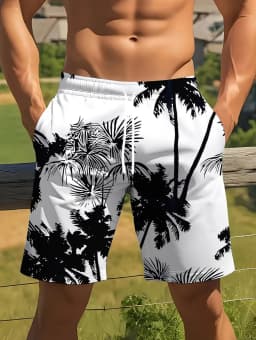 Summer Men's Beach Vacation Hawaiian Style 3D Printed Shorts Street Fashion Y2K Shorts Breathable Loose Fit Fitness Swim Trunks