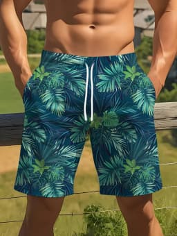 Summer Men's Beach Vacation Hawaiian Style 3D Printed Shorts Street Fashion Y2K Shorts Breathable Loose Fit Fitness Swim Trunks