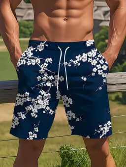 Summer Men's Beach Vacation Hawaiian Style 3D Printed Shorts Street Fashion Y2K Shorts Breathable Loose Fit Fitness Swim Trunks