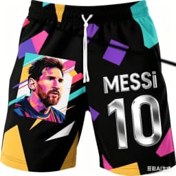 Adult and Children's Messi Quick-dry 3D Printed Soccer Fan Beach Holiday Sports Casual Pants, Fans Ecstatic
