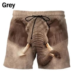 3D Funny Elephant Animal Beach Men Shorts Hawaiian Surf Board Men Short Pants Swim Trunks Women Swimsuit Kid Shorts Pants Y2k