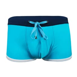 Cross-border men's color matching boxer swimming trunks with cup size simple boxer swimming trunks beach UHX246-1