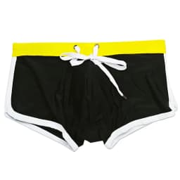 Cross-border men's color matching boxer swimming trunks with cup size simple boxer swimming trunks beach UHX246-1