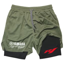 Summer Yamaha Logo Men's Running Shorts 2-in-1 Double-Layer Gym Sportswear Comfortable Breathable Men's Sportswear