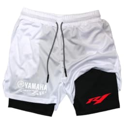 Summer Yamaha Logo Men's Running Shorts 2-in-1 Double-Layer Gym Sportswear Comfortable Breathable Men's Sportswear