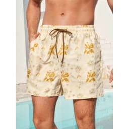 Retro Polka Dot Design Beach Shorts Men's Clothing 3D Print Flowers Holiday Summer Casual Loose Short Summer Board Shorts