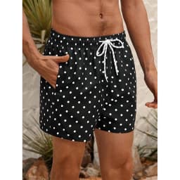 Retro Polka Dot Design Beach Shorts Men's Clothing 3D Print Flowers Holiday Summer Casual Loose Short Summer Board Shorts