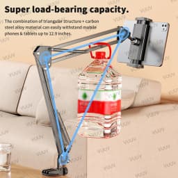 Adjustable Bed Tablet Stand for 4-12.9 Inches Mobile Phones Tablets Aluminum Arm Bed Desk Tablet Mount Support for iPad Mini