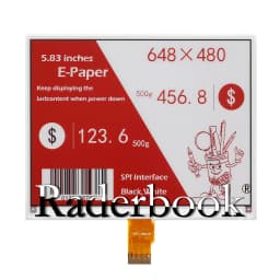 5.83-inch 24Pin e-ink screen 648x480 black, white and red e-paper display Spi interface FPC-8601B