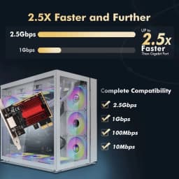 2.5G PIC-E To RJ45 Network Adapter RTL8125B 100/1000/2500Mbps Gigabit Ethernet Lan Controller Adapter For PC Win10/11